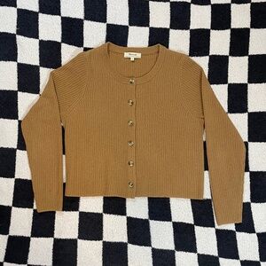 madewell (re)sourced cashmere crop cardigan sweater size medium